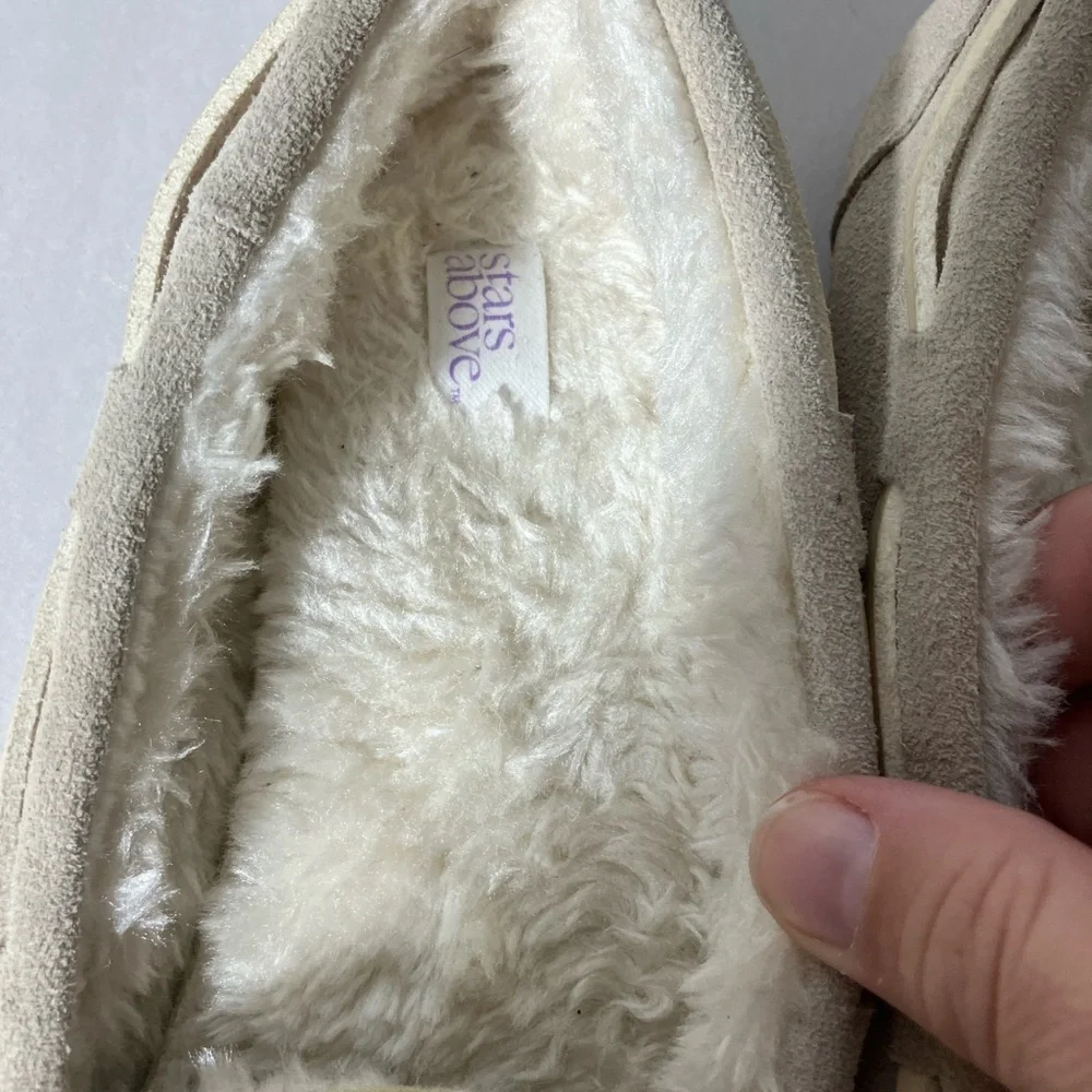 Stars Above Moccasins Suede Leather Kids‎ Sz 5 Tan Casual School Comfort